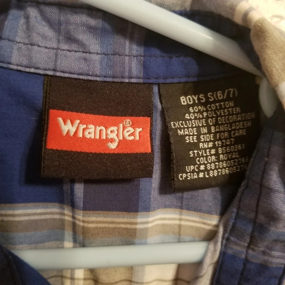 Wrangler Boy's Button Down Shirt 6-7 - Picture 5 of 5